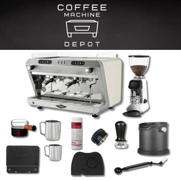 Wega IO 2 Group Machine with Hey Cafe Buddy Grinder Bundle Package