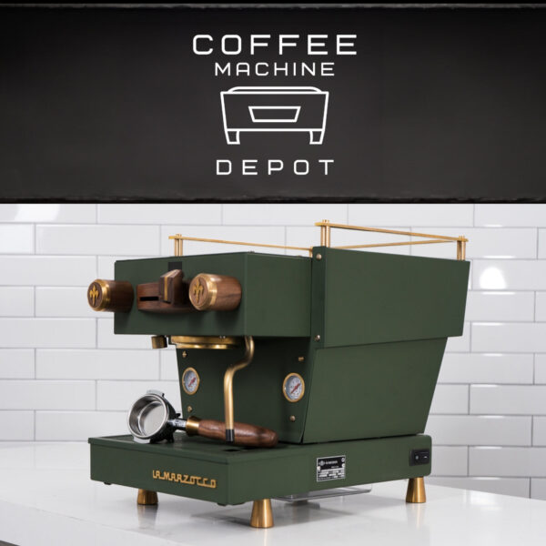 La Marzocco - Linea Mini R- Custom Dark Green with Dark Wood & Brass Home Espresso Machine